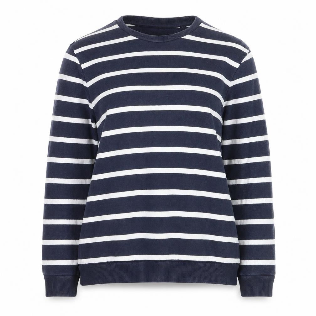 Next Women's Blue Striped Cotton Crew Neck Pullover Jumper Size S