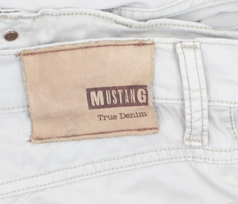 Mustang Men's Beige Tramper Slim Fit Straight Leg Jeans W34 L32