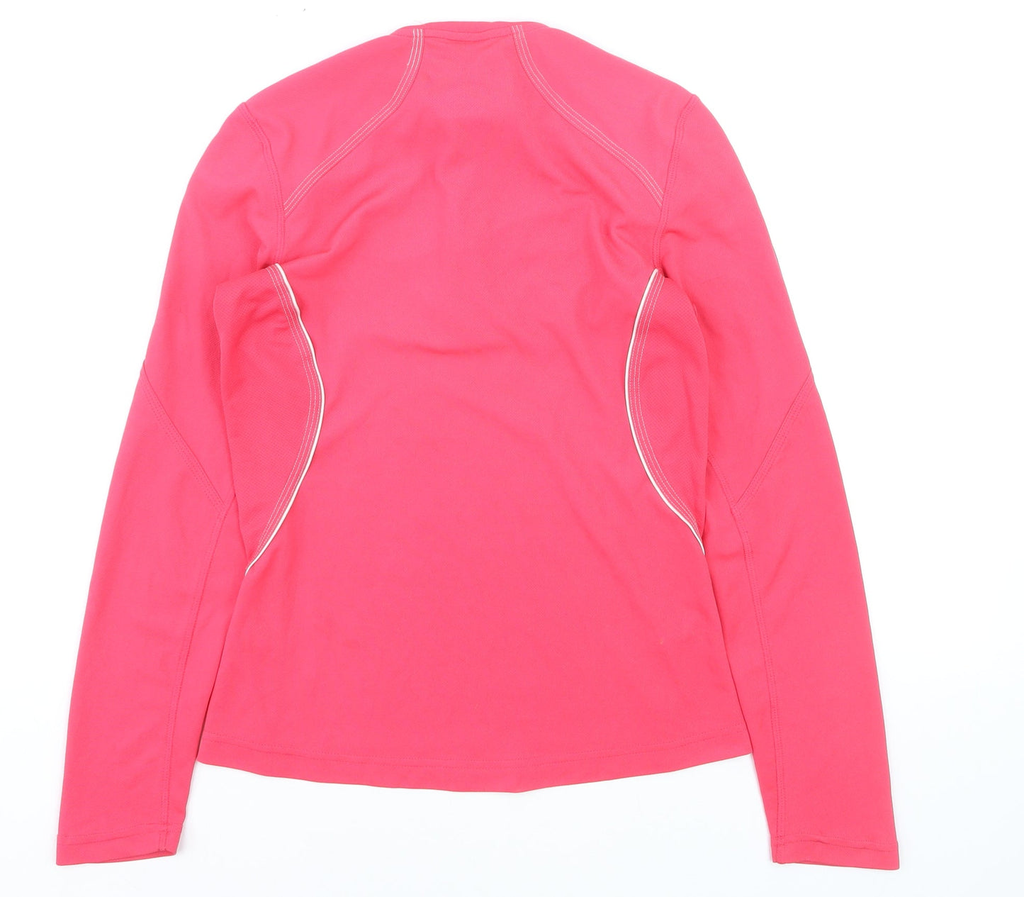 Adidas Womens Pink 1/4 Zip Long Sleeve Pullover Sweatshirt Size 12