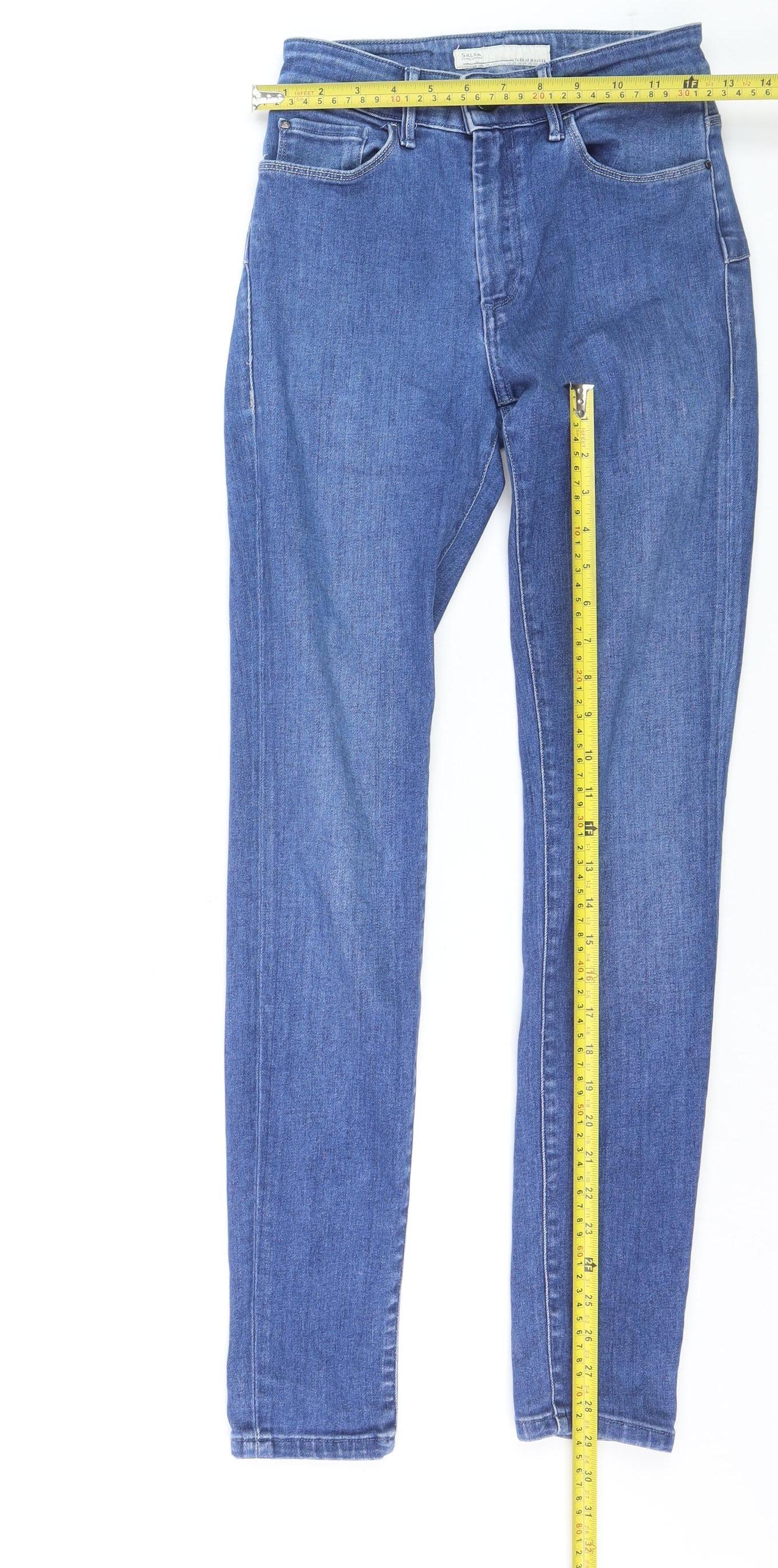 Salsa Women Blue Skinny Mid Rise Stretch Denim Jeans Size 8