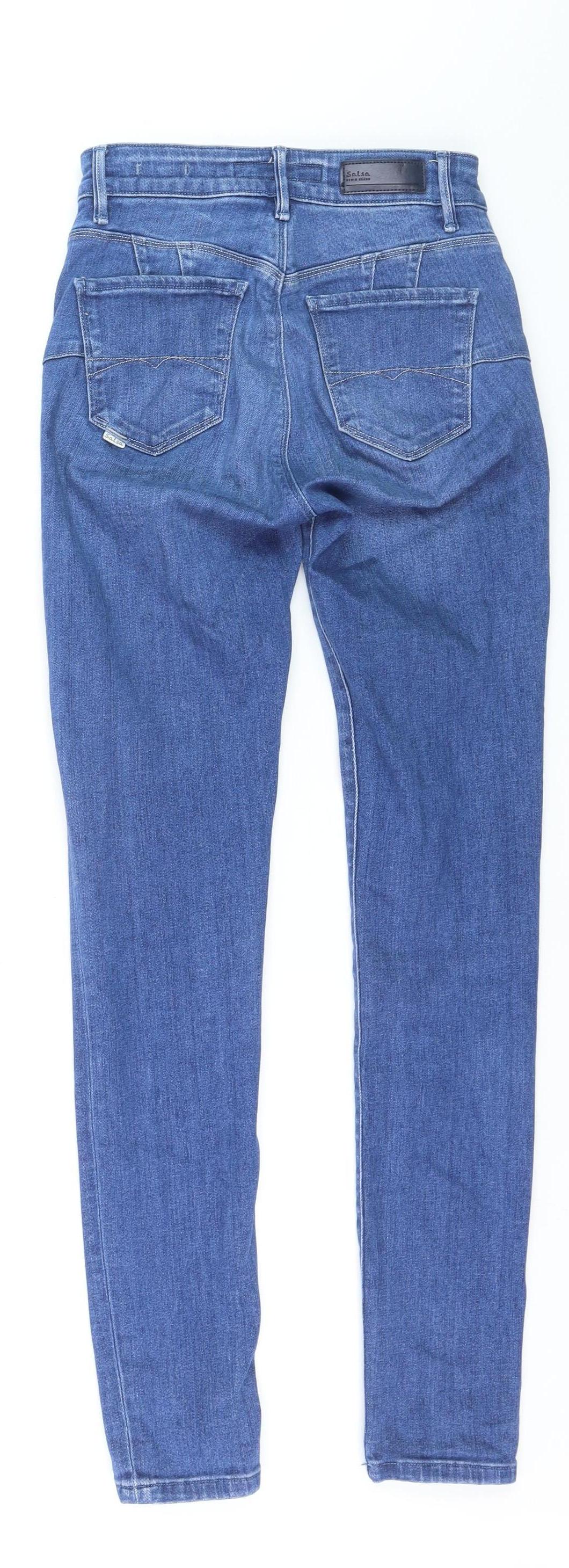 Salsa Women Blue Skinny Mid Rise Stretch Denim Jeans Size 8