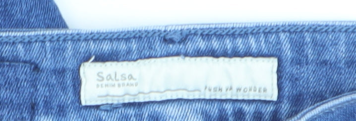 Salsa Women Blue Skinny Mid Rise Stretch Denim Jeans Size 8