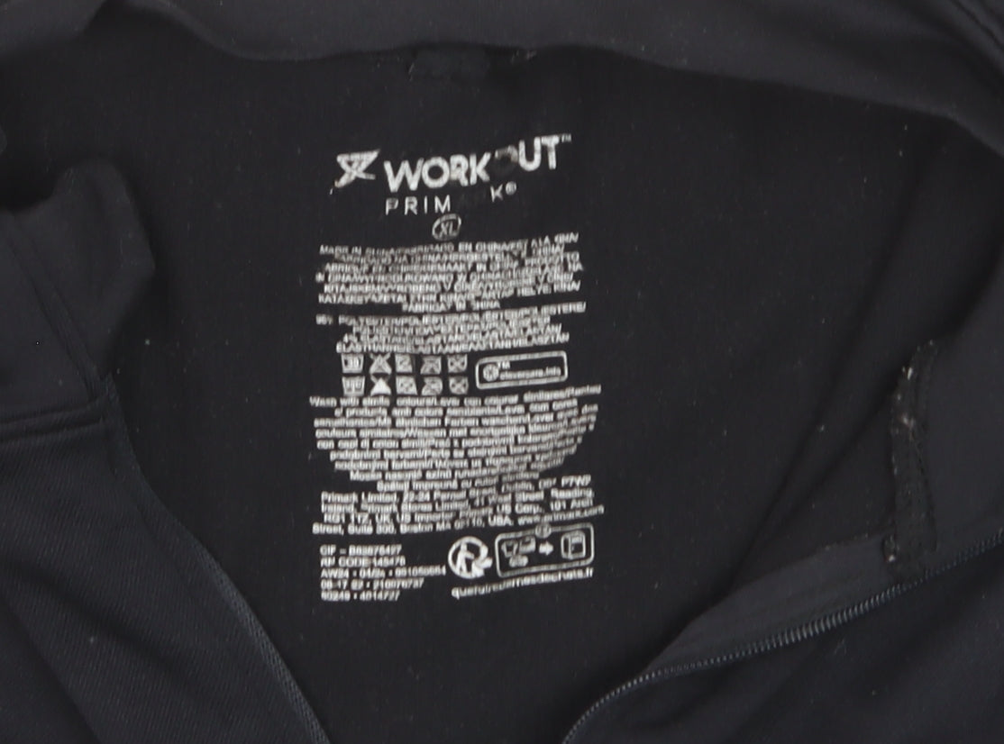 Primark Women Black XL Full Zip Stretch Track Jacket