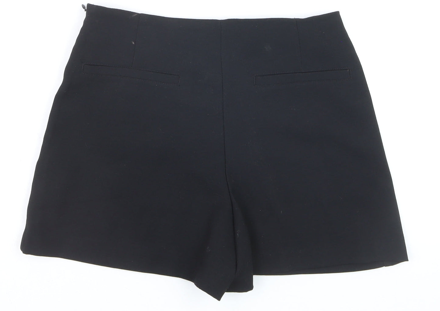 Stradivarius Women Black Skort Shorts Size S Asymmetrical Wrap Design