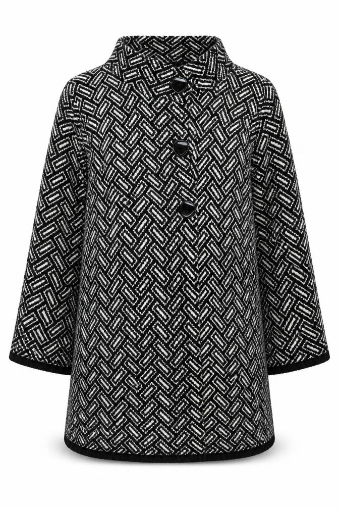 Wallis Women's Black Geometric Knit Cardigan Size 14
