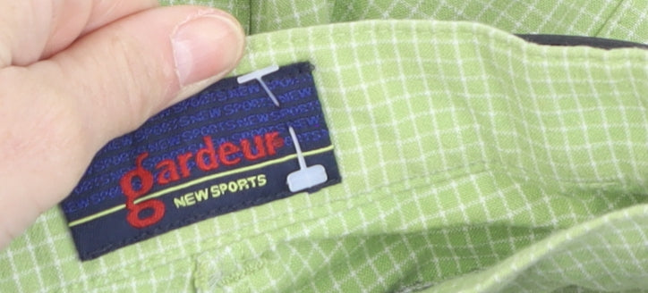 Gardeur Women’s Green Check Slim Chino Trousers Size 12