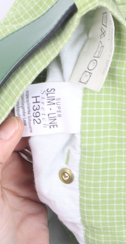 Gardeur Women’s Green Check Slim Chino Trousers Size 12