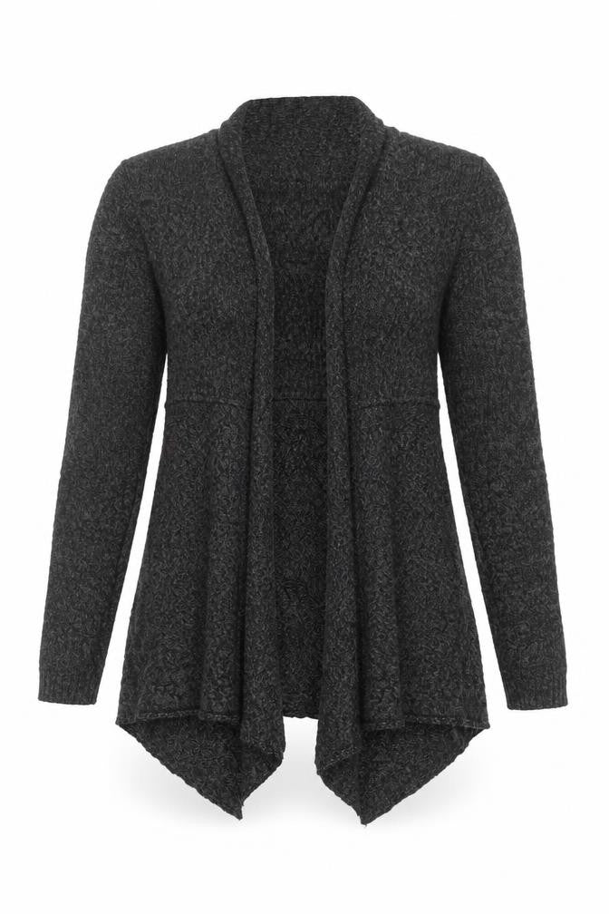 FatFace Womens Grey Size 14 Chunky Knit Open Cardigan