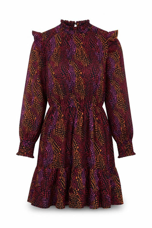 Savida Women Multicoloured Star Ruffle Fit & Flare Dress Size 10