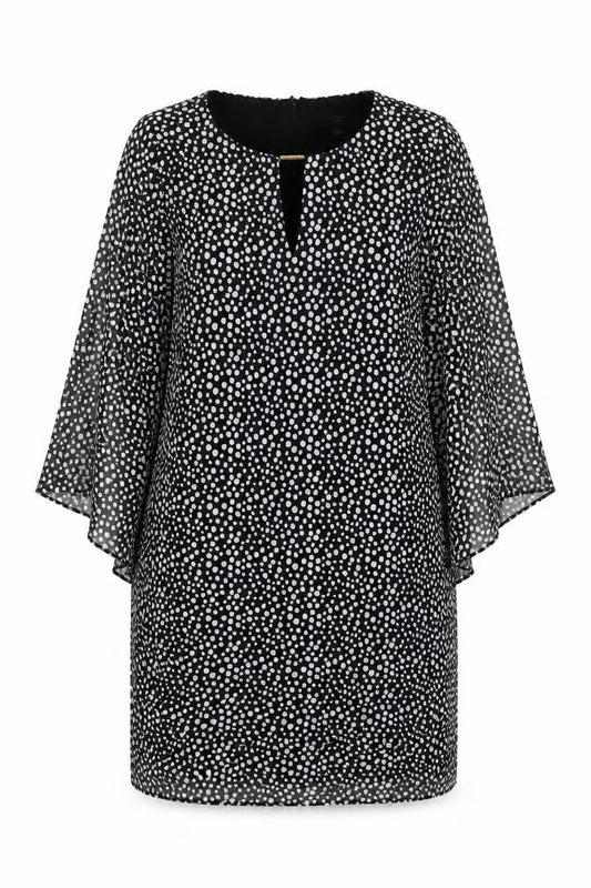 Joanna Hope Women Black Polka Dot Shift Dress Size 12