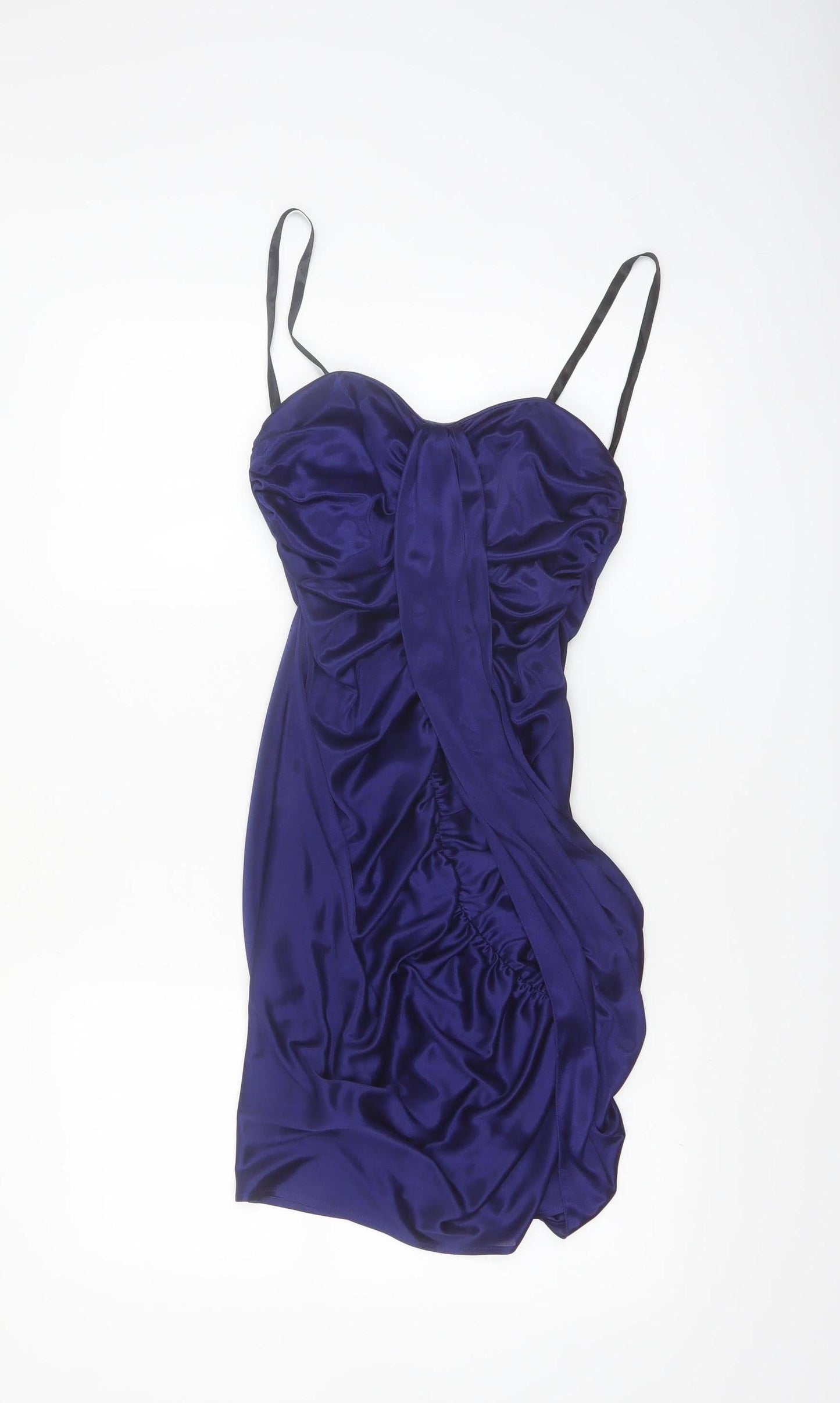 Morgan & Co. Women's Blue Satin Bodycon Party Dress Size S