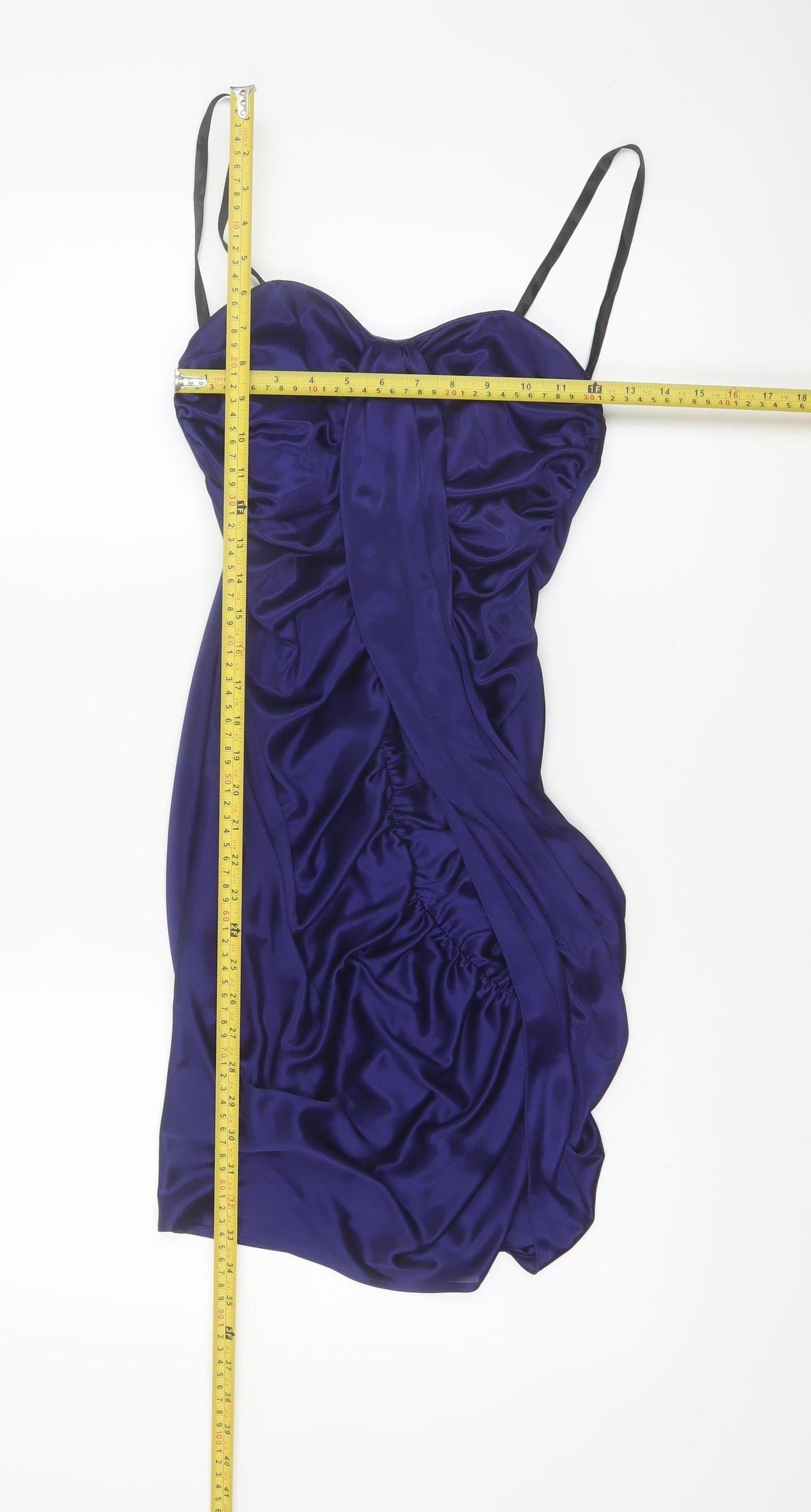 Morgan & Co. Women's Blue Satin Bodycon Party Dress Size S