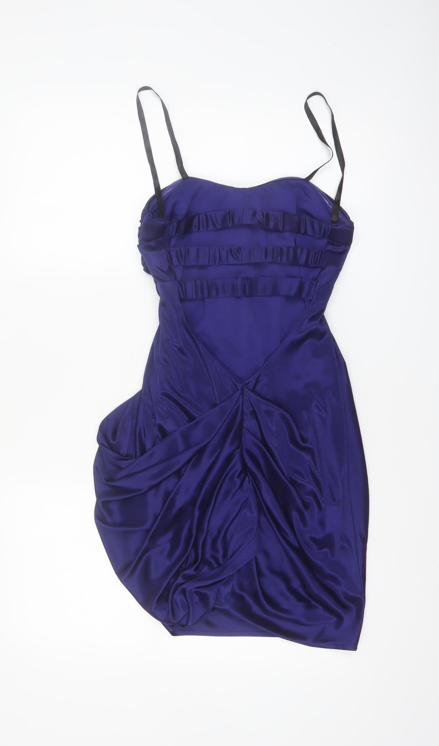 Morgan & Co. Women's Blue Satin Bodycon Party Dress Size S