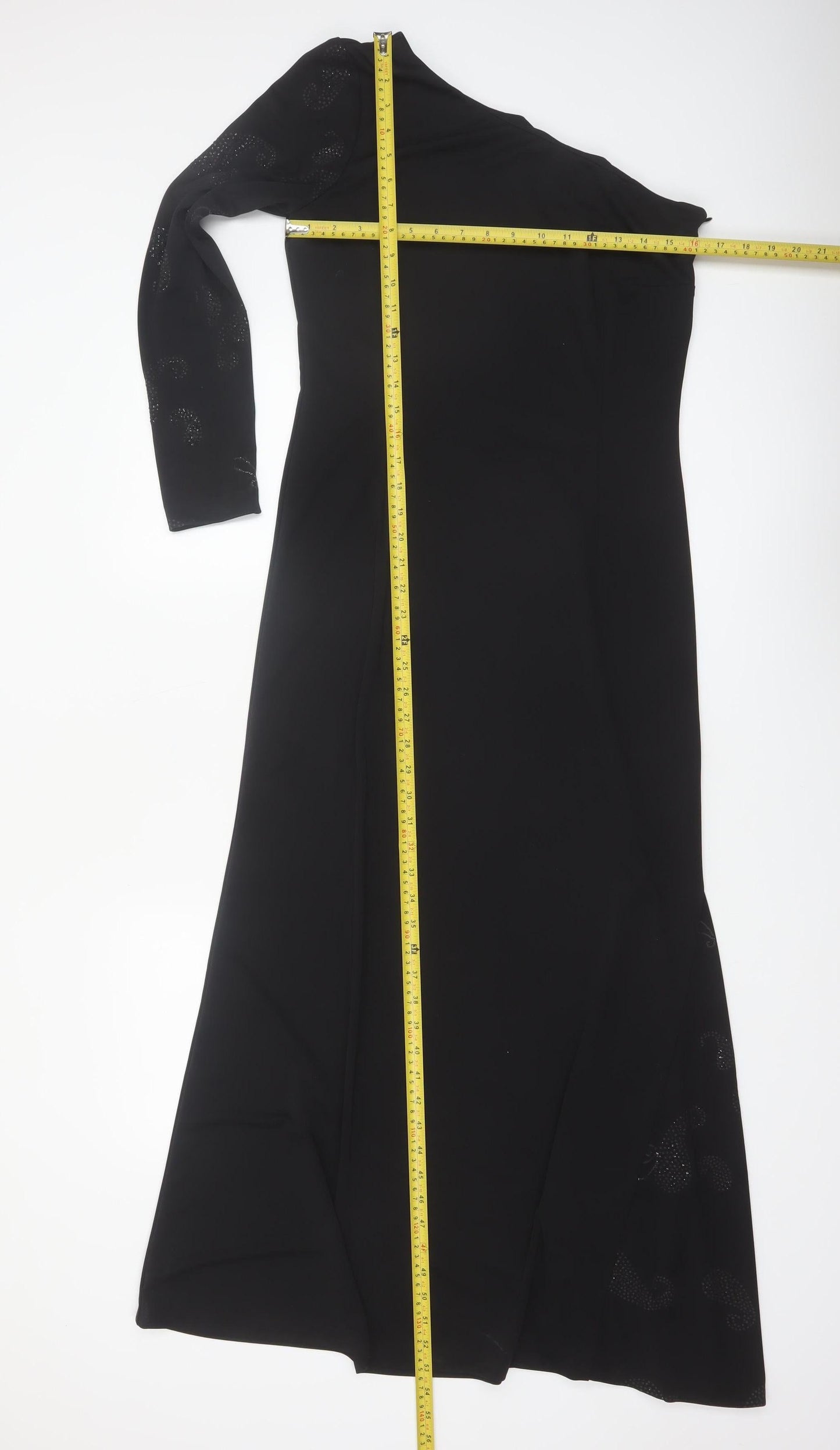 Régine Women’s Black Size 12 One Shoulder Long Evening Dress
