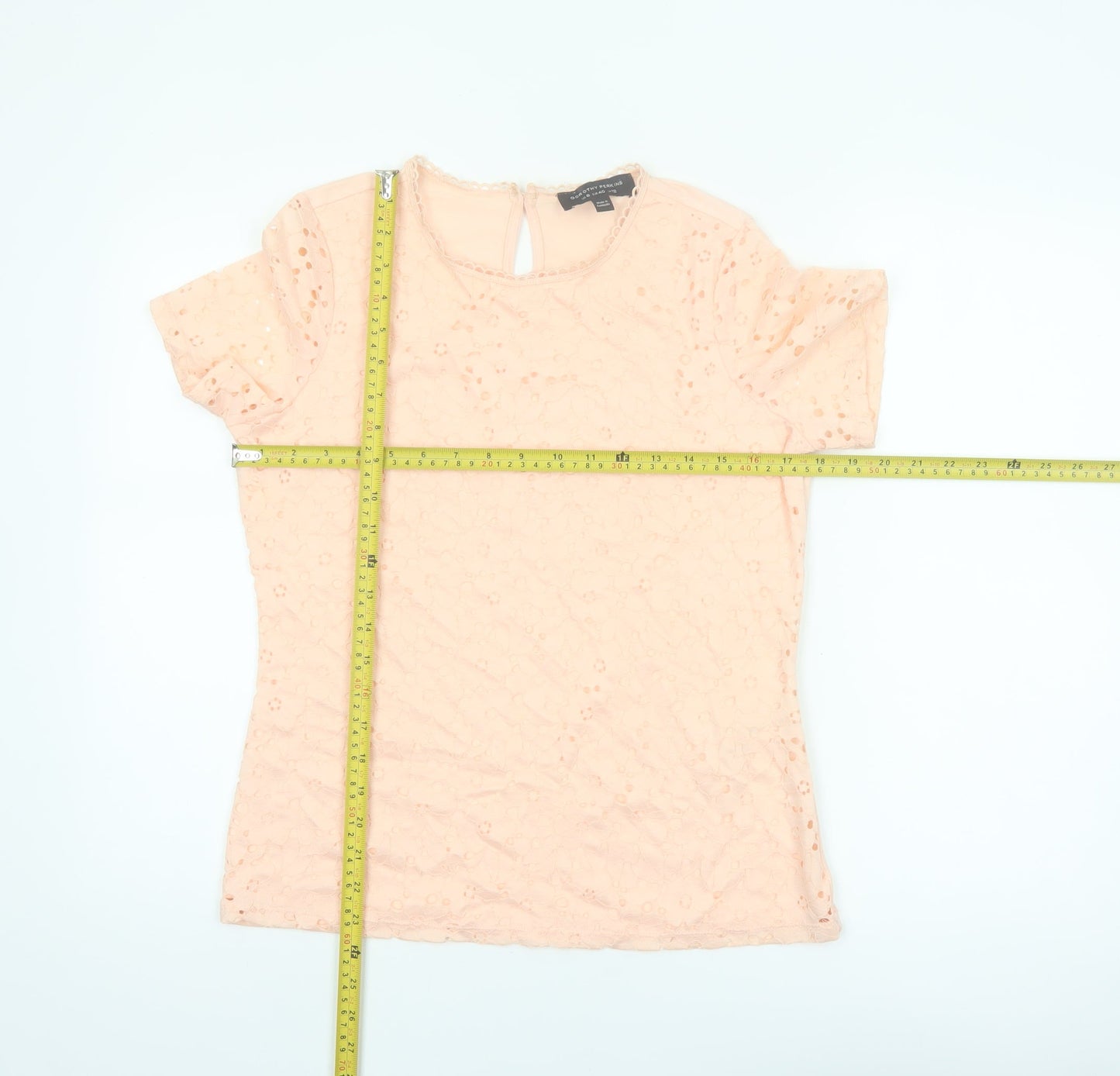 Dorothy Perkins Womens Beige Lace Short Sleeve Blouse UK 12