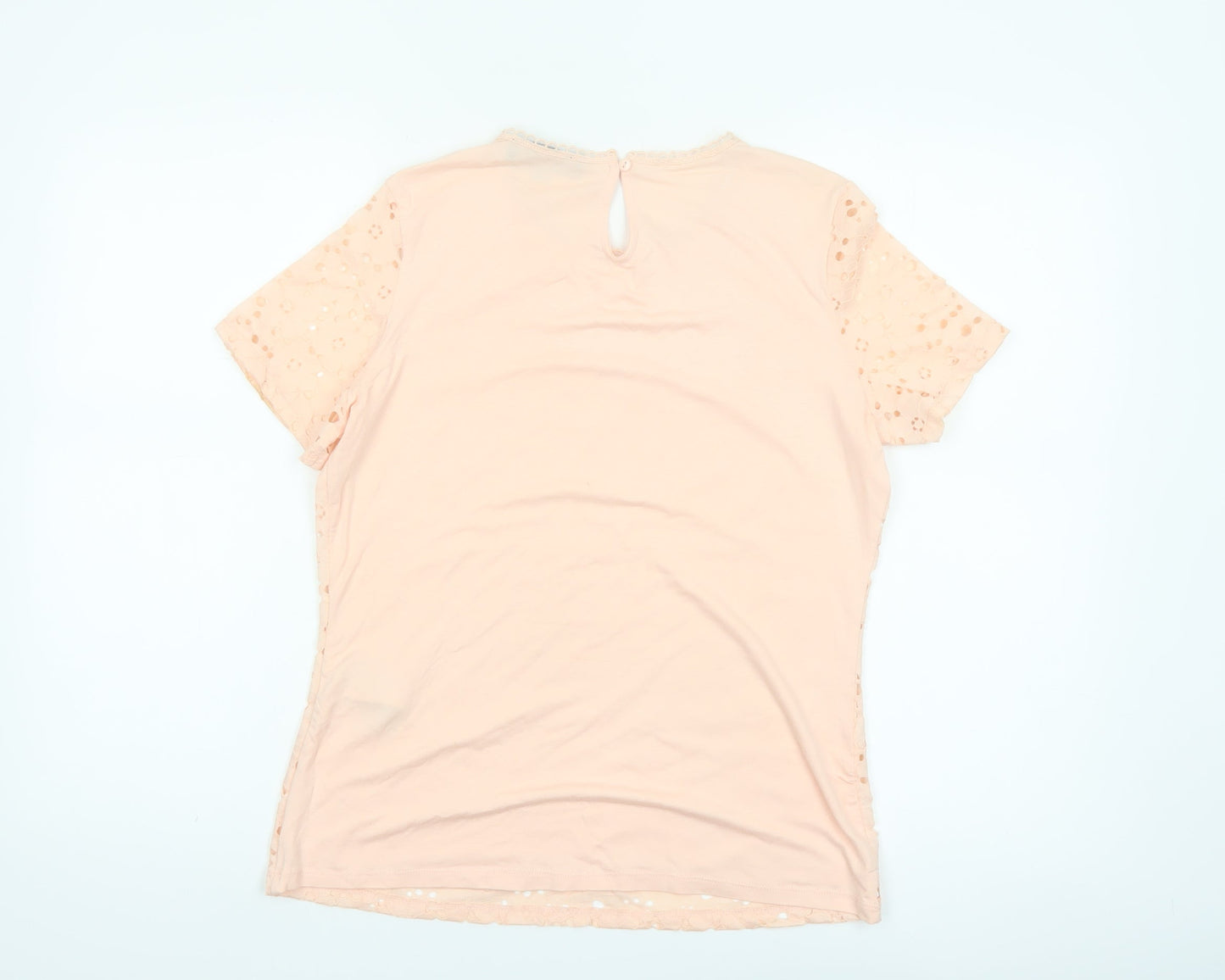 Dorothy Perkins Womens Beige Lace Short Sleeve Blouse UK 12