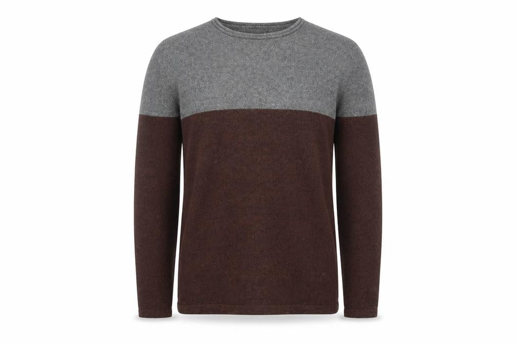 Red Herring Men’s Grey Brown Cotton Crew Neck Jumper Size L