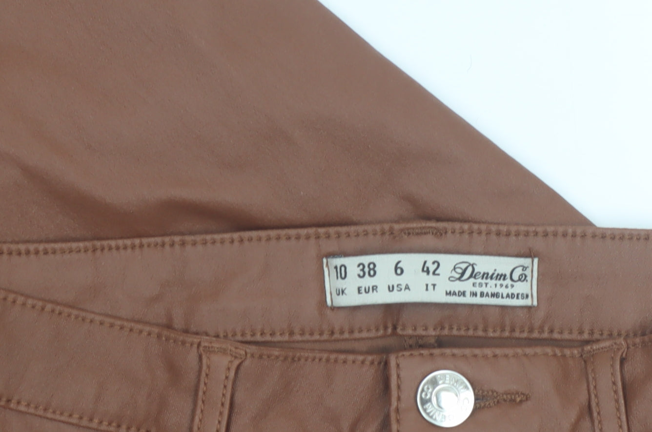 Denim Co Women’s Brown Stretch Jegging Skinny Trousers Size 10