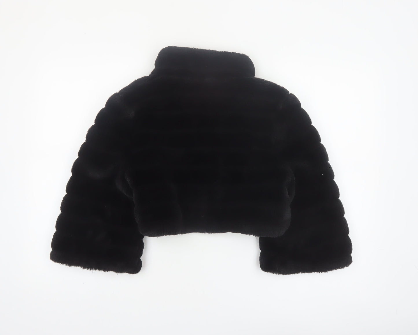 Début Women's Black Faux Fur Cropped Jacket Size 10 Formal Evening Wear