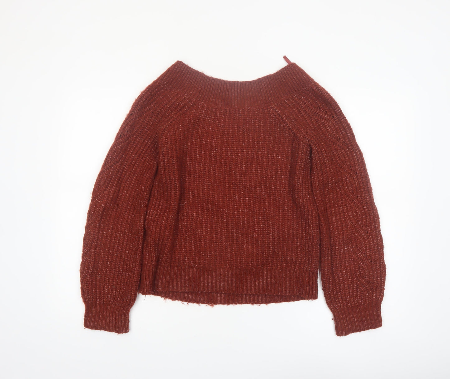 Abercrombie & Fitch Women’s Brown V-Neck Chunky Knit Jumper Size S