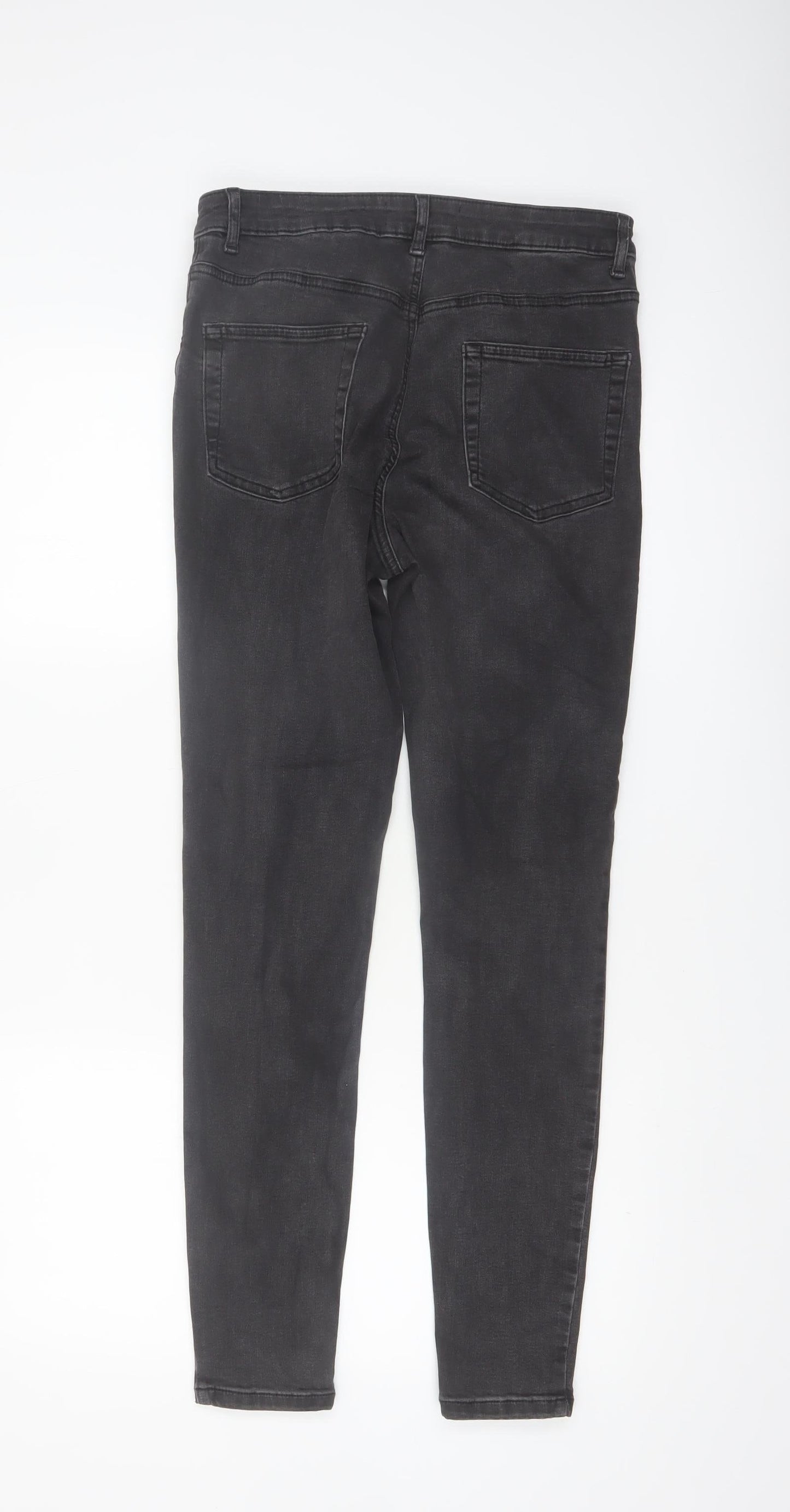 Primark Women Black Skinny Jeans Size 14 Mid Rise Stretch Denim