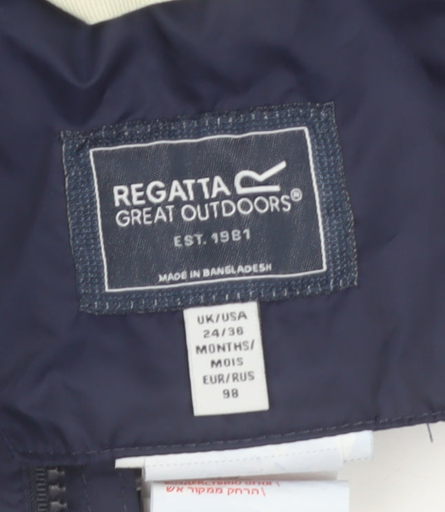 Regatta Boys Blue Waterproof Hooded Snowsuit 2-3 Years