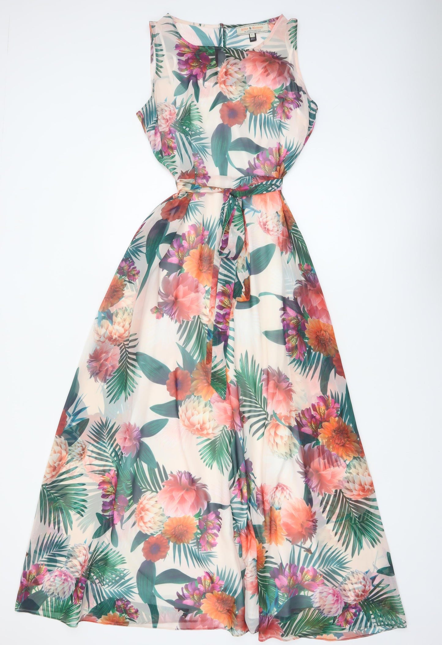 Billie & Blossom by Dorothy Perkins Women’s Multicoloured Floral Sleeveless Fit & Flare Midi Dress Size 10