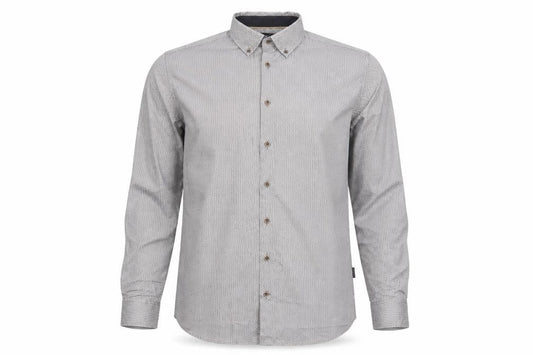 Bugatti Men's Grey Geometric Long Sleeve Button-Up Shirt Size L