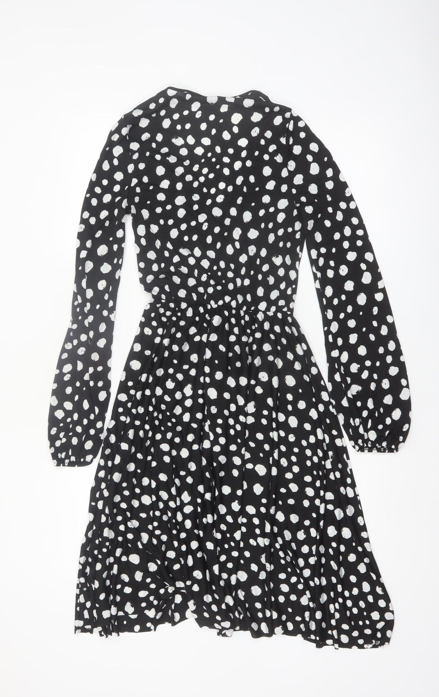 River Island Women’s Black Polka Dot Wrap Dress Size 8