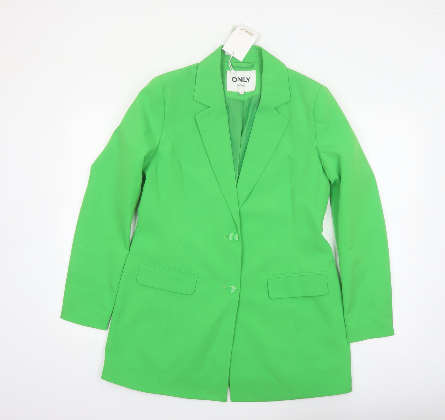 ONLY Women’s Green Tailored Longline Blazer Jacket Size 8