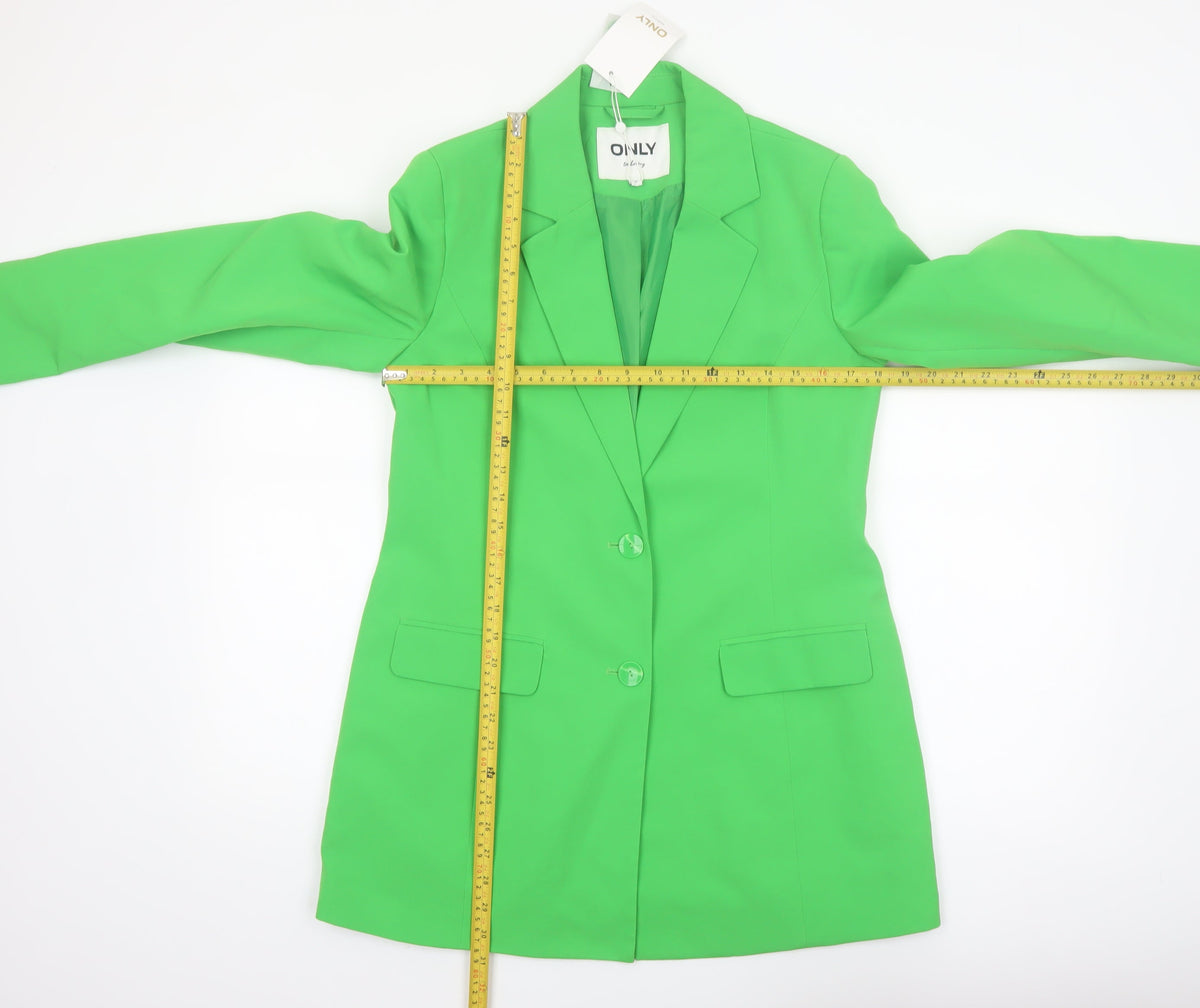 ONLY Women’s Green Tailored Longline Blazer Jacket Size 8