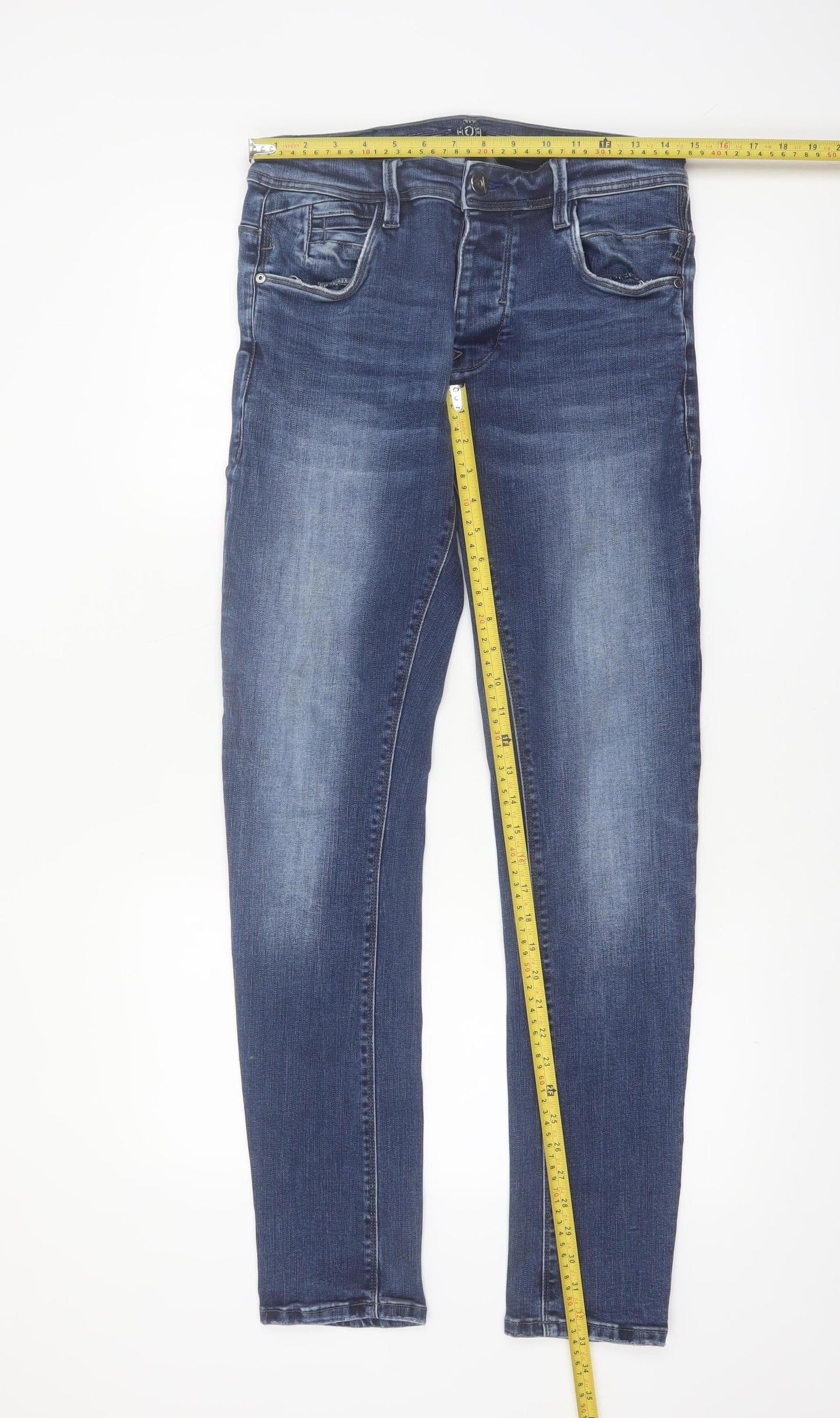 Redefined Rebel Men's Blue Slim Fit Denim Jeans 30R Medium Wash