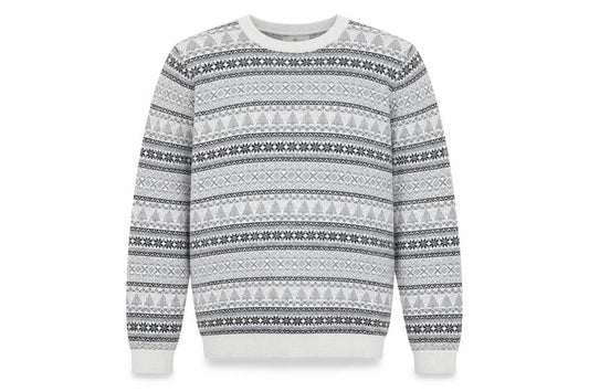 Next Men's Grey Fair Isle Cotton Crew Neck Jumper Size M