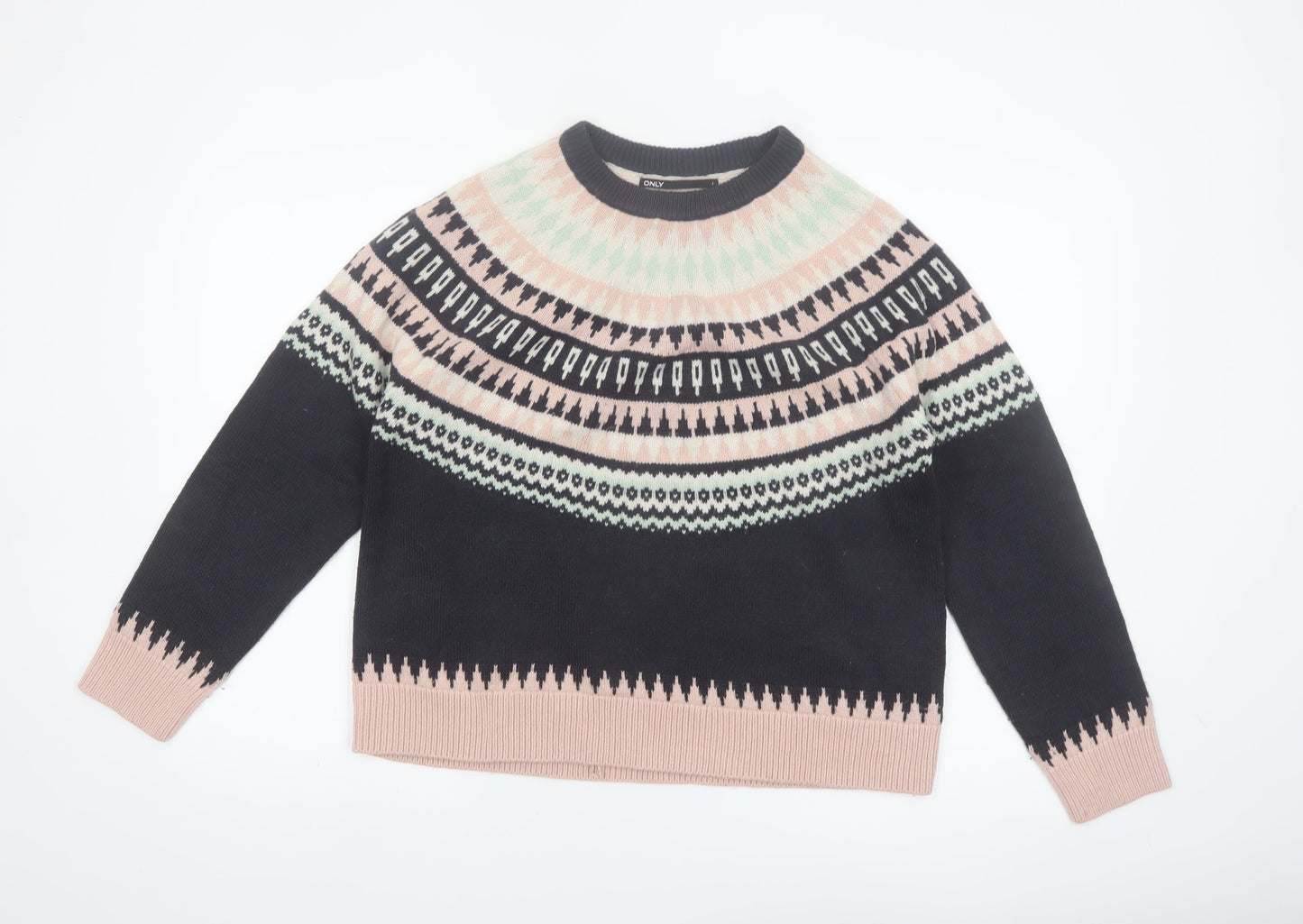 ONLY Women’s Multicoloured Fair Isle Knit Jumper L