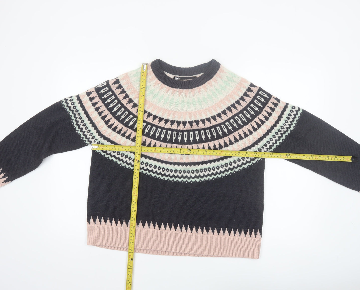 ONLY Women’s Multicoloured Fair Isle Knit Jumper L