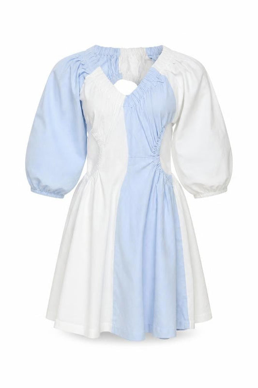 Paper Heart Women's Blue & White Off Shoulder A-Line Short Dress Size 10