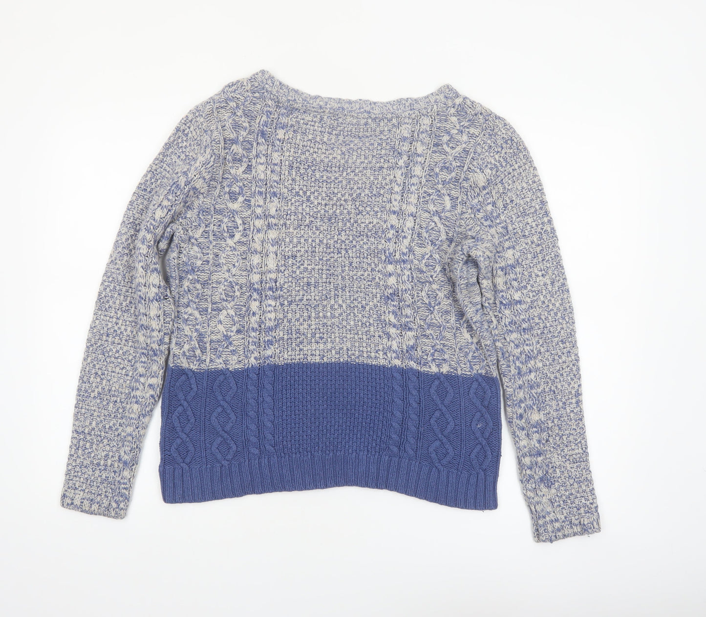 FatFace Women’s Blue Crew Neck Cable-Knit Jumper Size 14