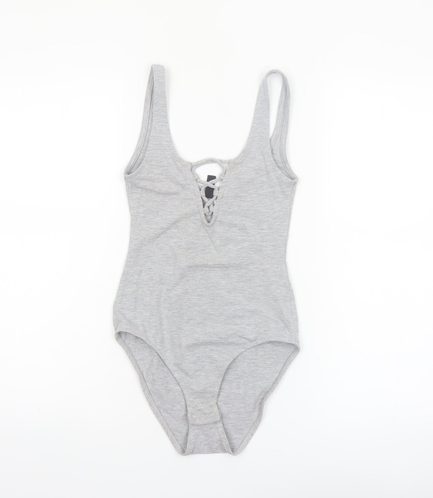 H&M Divided Women's Grey Lace Up Bodysuit XS