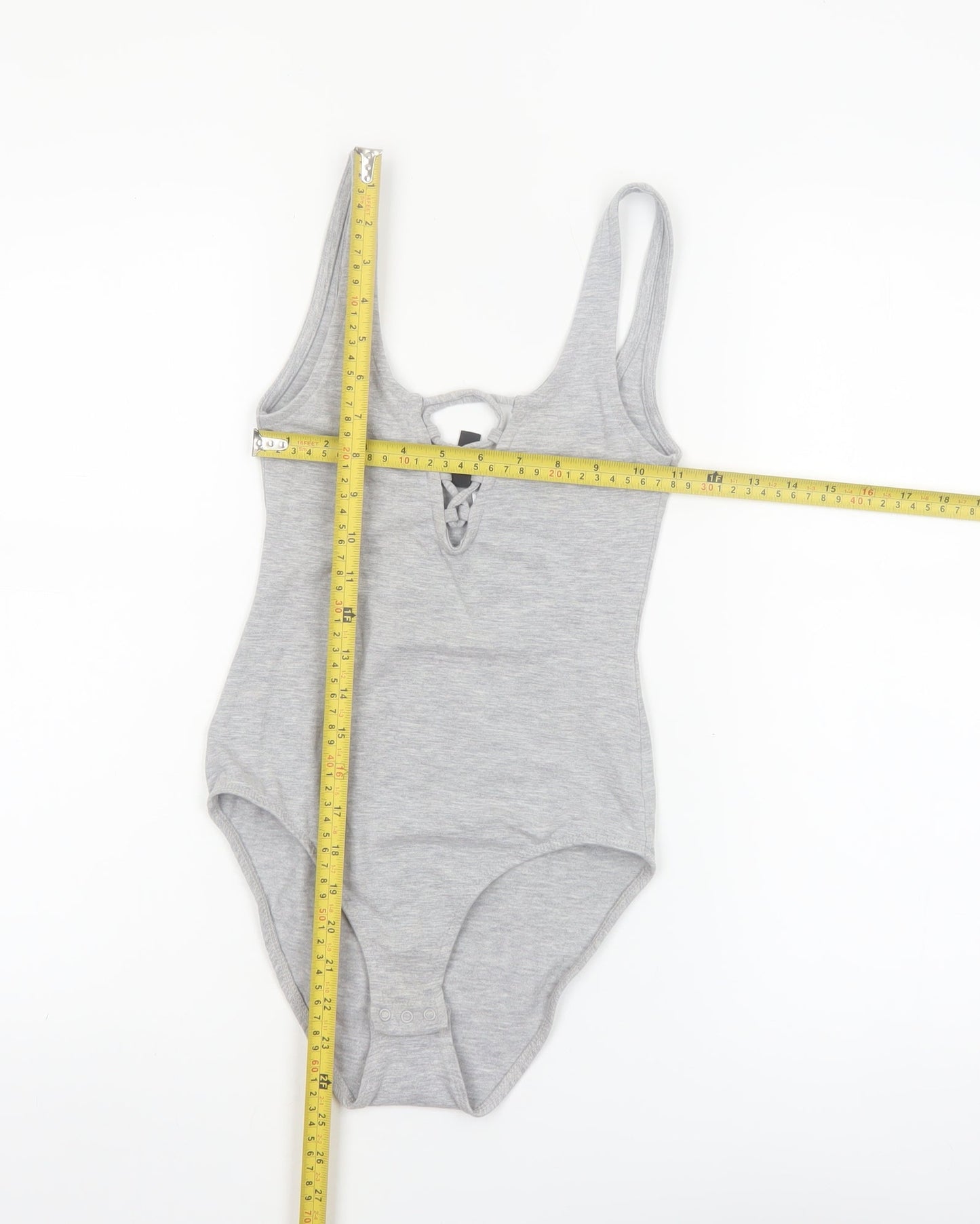 H&M Divided Women's Grey Lace Up Bodysuit XS