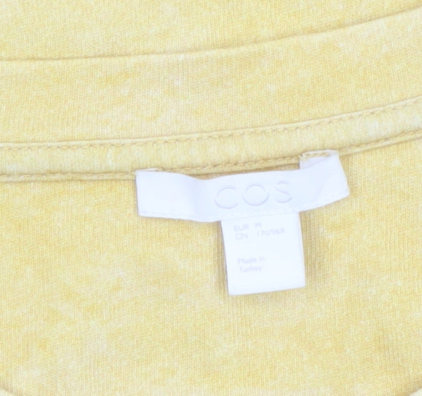 COS Women Yellow Tie-Dye Cotton Long Sleeve Jersey T-Shirt Size 12
