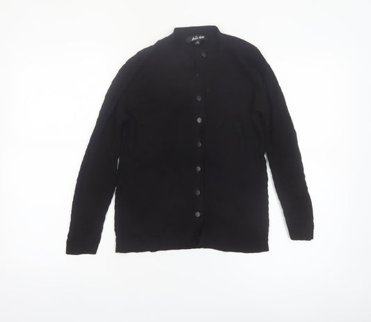 Belle Vere Women's Black Cotton Knit Cardigan Size 12