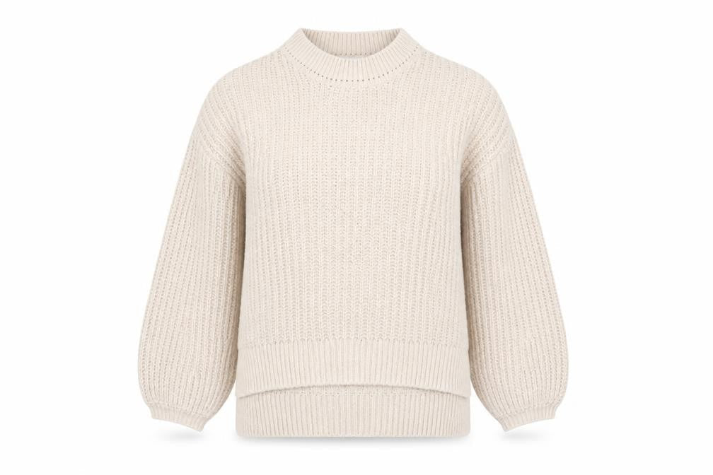 Gallery Women’s Beige Chunky Knit Mock Neck Pullover Jumper Size S