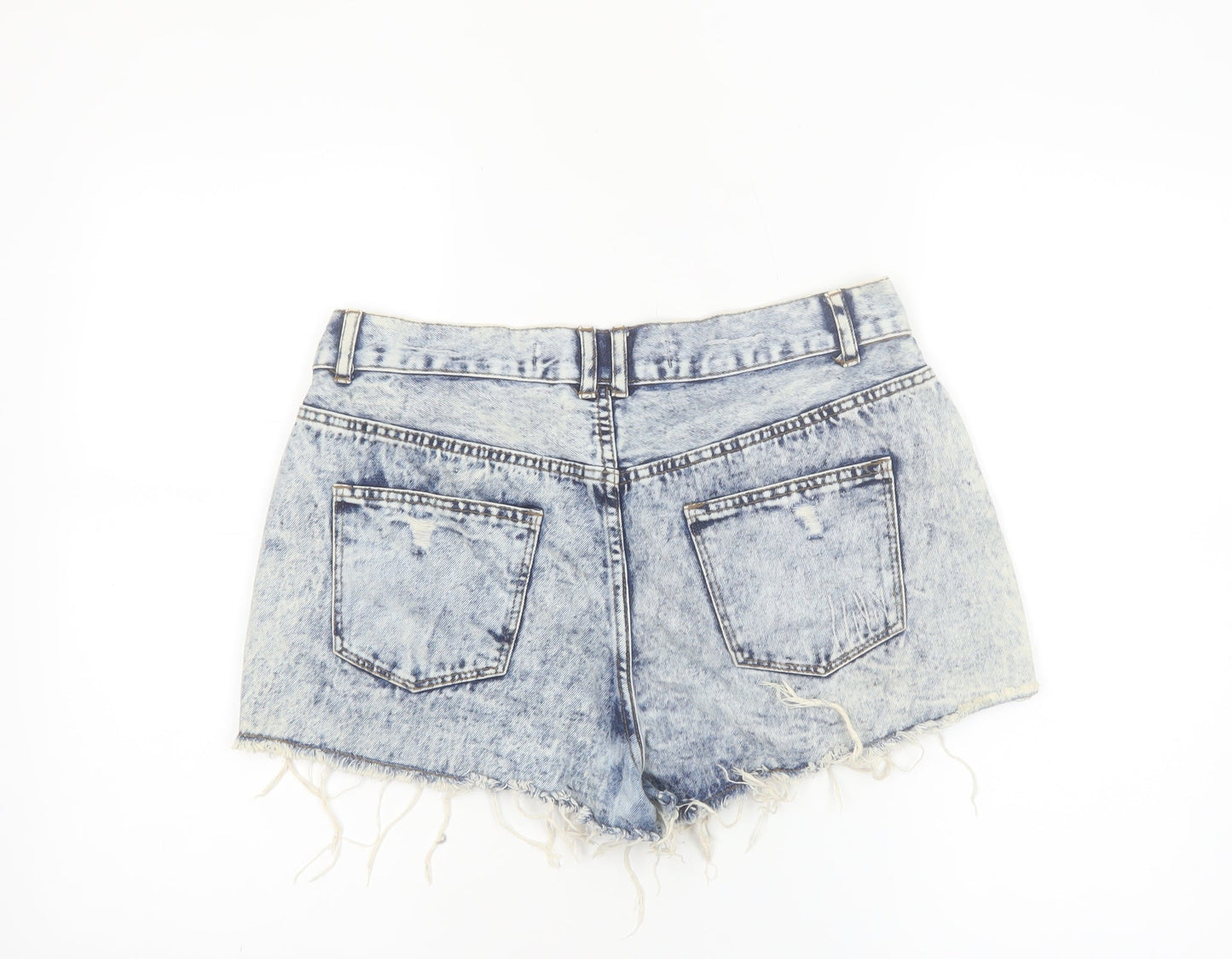 Denim Co. Women's Blue Acid Wash Cut-Off Denim Shorts Size 12