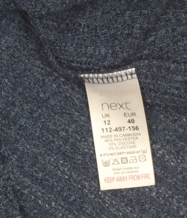 Next Womens Blue Mock Neck Long Sleeve Slim Fit Jumper UK 12