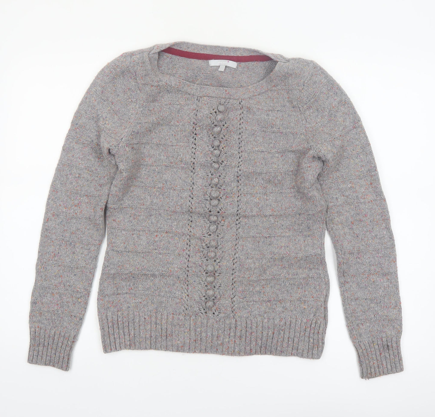 Marks and Spencer Per Una Women's Grey Size 10 Cable-Knit Jumper