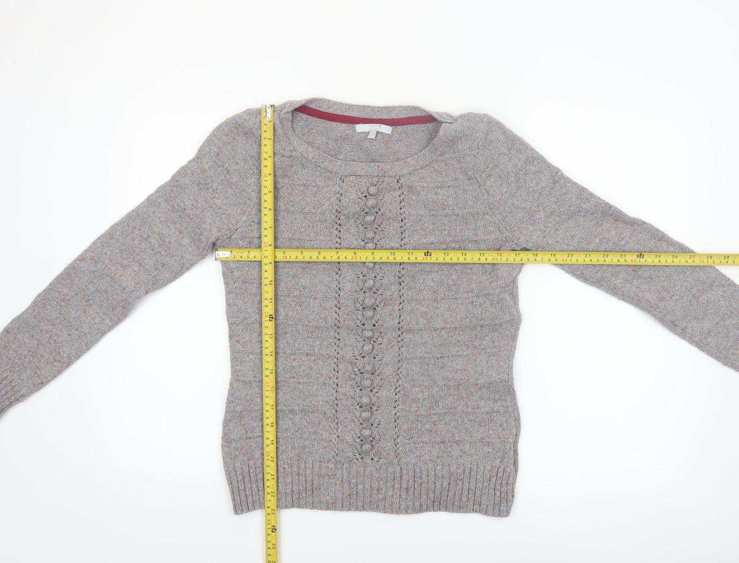 Marks and Spencer Per Una Women's Grey Size 10 Cable-Knit Jumper