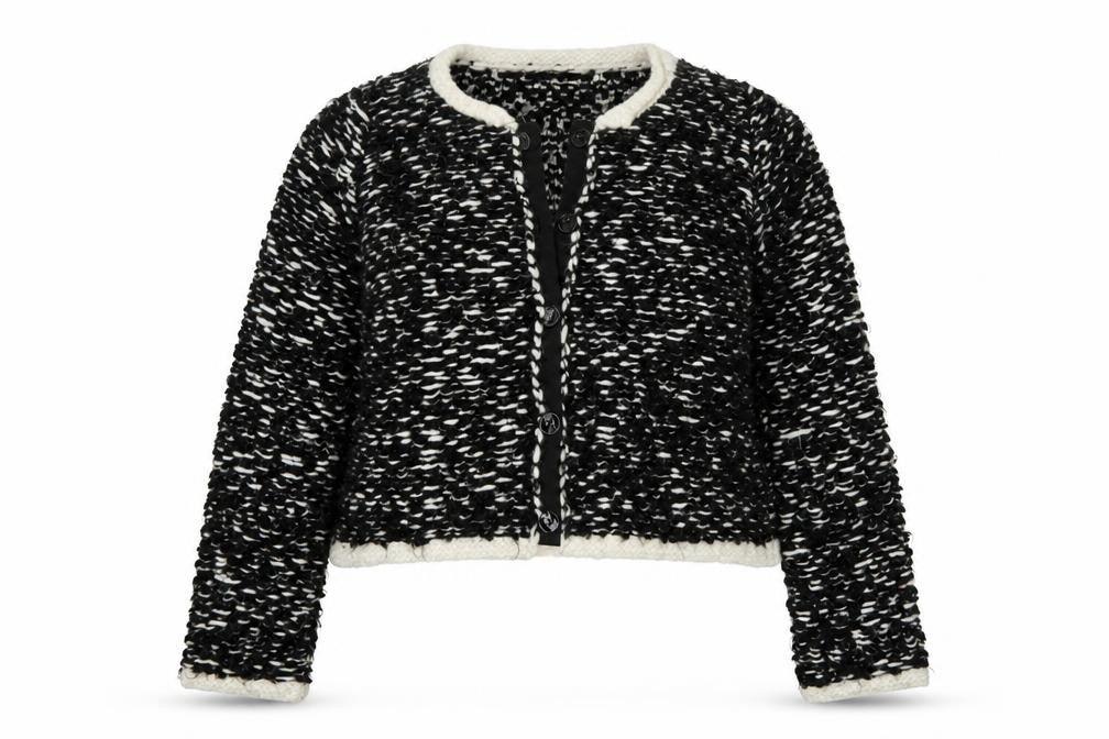 Napa Girl Womens Black Chunky Knit Wool Blend Cardigan Size L