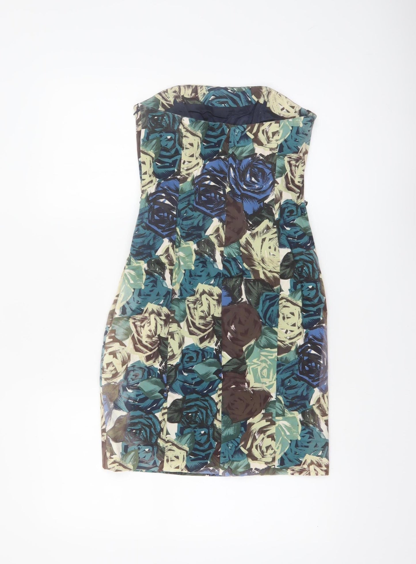 Coast Women's Multicoloured Floral Strapless Sheath Dress Size 8
