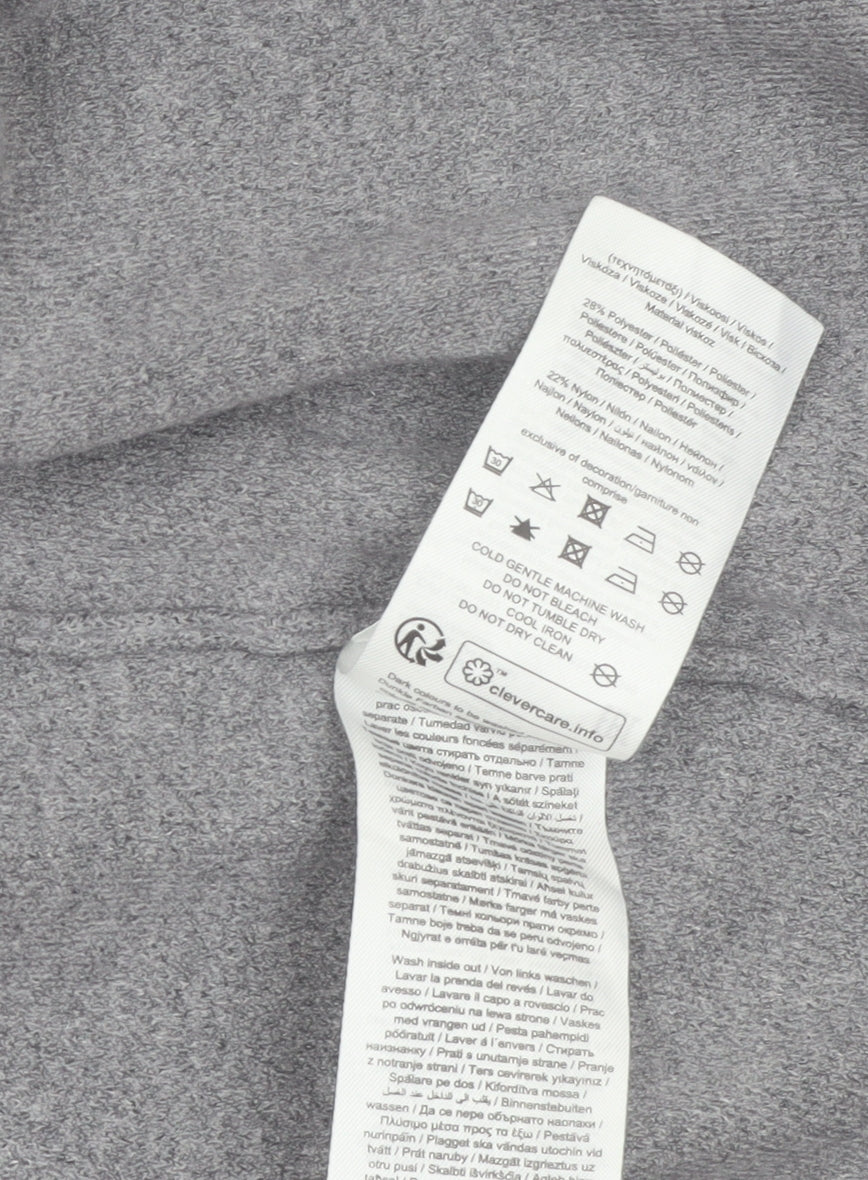 Vero Moda Women Grey Long Sleeve V-Neck Knit Cardigan L