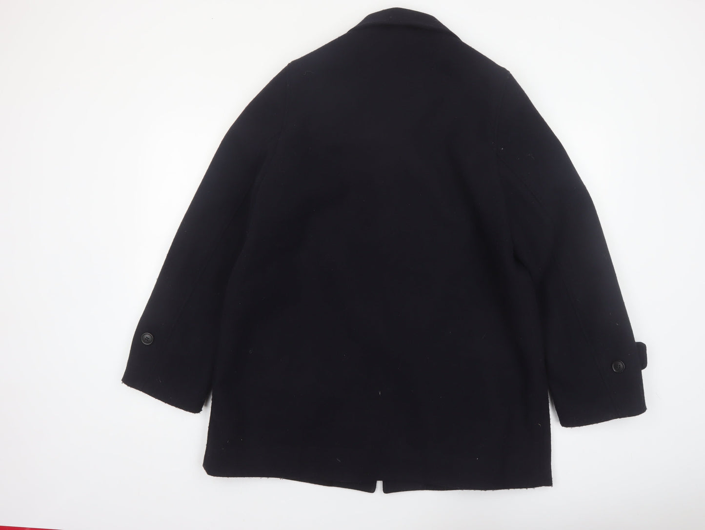 Uniqlo Men’s Black Wool Blend Mid-Length Overcoat Size M